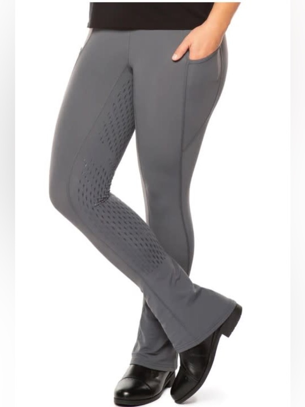 KERRITS ICE FIL FULL SEAT BOOTCUT BREECH XS gray horse equestrian pockets flare